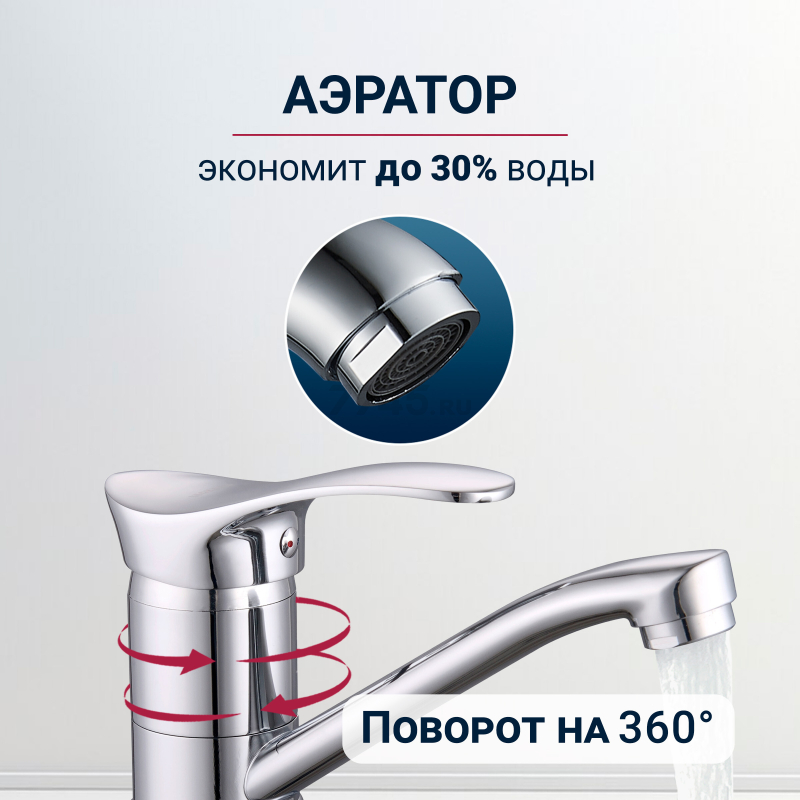 Смеситель для кухни ECONOCE серия 310 (EC0315) - Фото 3