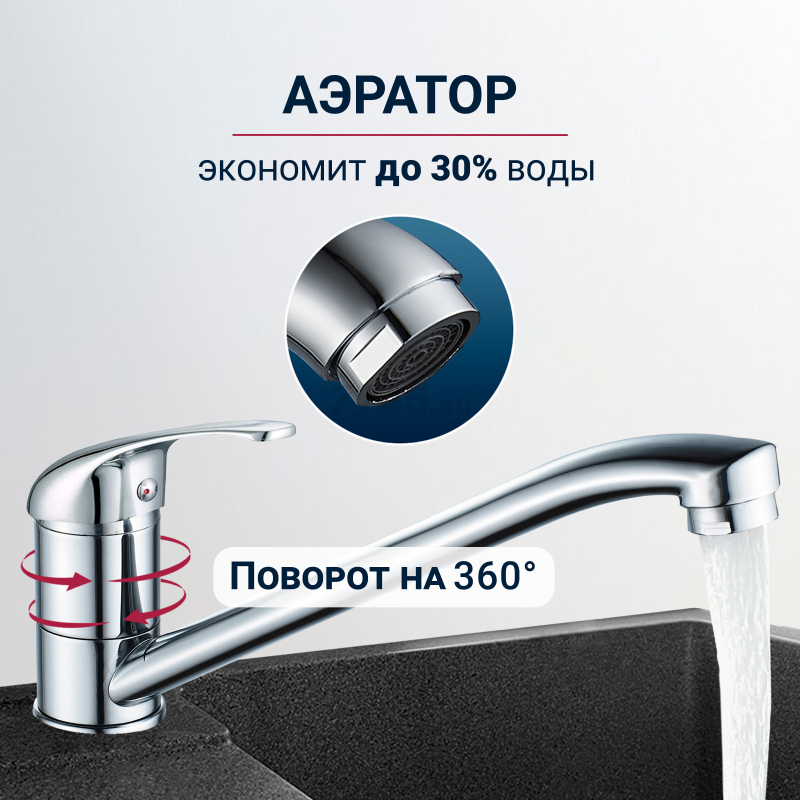 Смеситель для кухни ECONOCE серия 260 (EC0265) - Фото 3