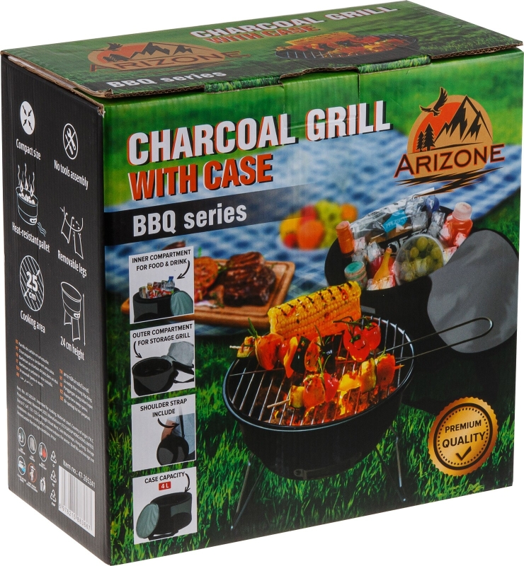 Гриль угольный ARIZONE BBQ 26,5x26,5х24 см (47-265241) - Фото 11