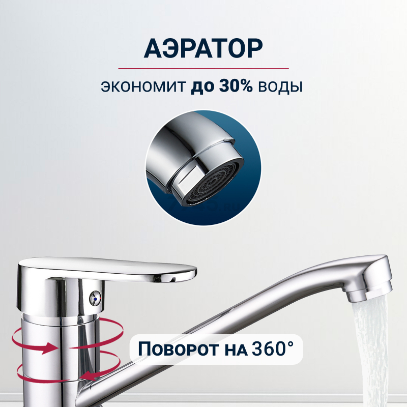 Смеситель для кухни ECONOCE серия 250 (EC0256) - Фото 3