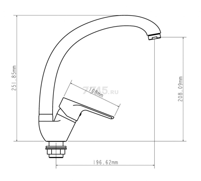 Смеситель для кухни ECONOCE серия 280 белый (EC0283WT) - Фото 13