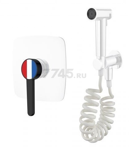 Смеситель скрытого монтажа для псевдобиде A-FIVE Rose белый + черный (А5-0950)