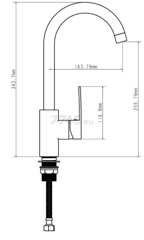Смеситель для кухни ECONOCE серия 270 черный (EC0273BL) - Фото 11