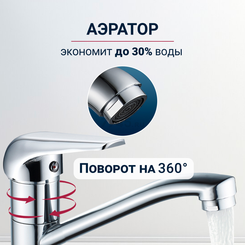 Смеситель для кухни ECONOCE серия 280 (EC0284) - Фото 3