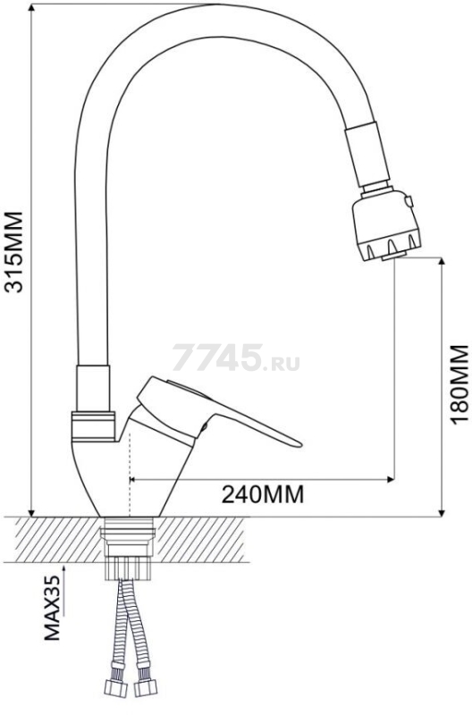 Смеситель для кухни ECONOCE серия 240 (EC0246) - Фото 11