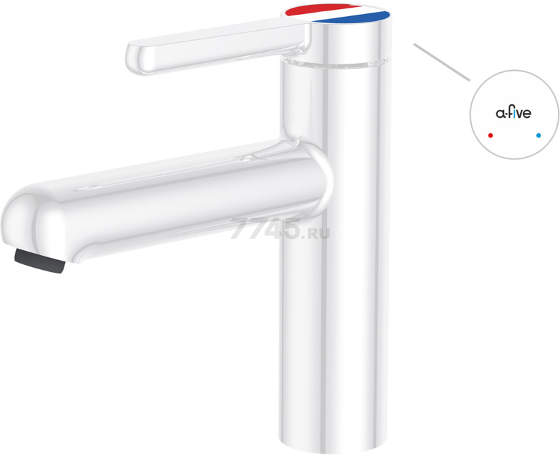 Смеситель для умывальника A-FIVE Lotus белый (А5-0721) - Фото 2