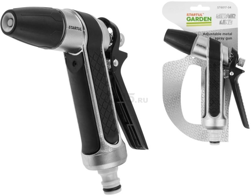 Пистолет-распылитель регулирующийся STARTUL GARDEN Silver Line (ST6017-04) - Фото 2