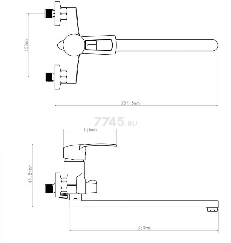 Смеситель для ванны ECONOCE серия 320 (EC0322) - Фото 2
