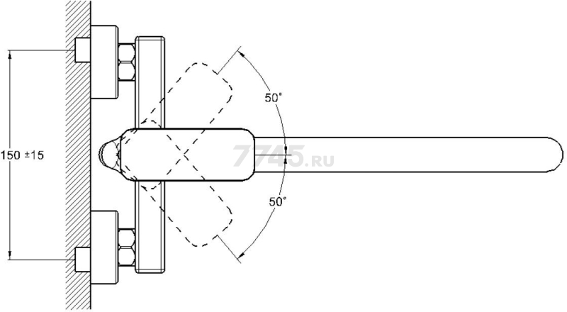 Смеситель для ванны D35-A ECONOCE серия 380 (EC0384) - Фото 3