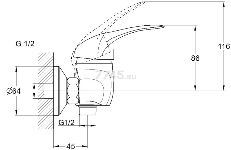 Смеситель для душа ECONOCE серия 360 (EC0362) - Фото 13