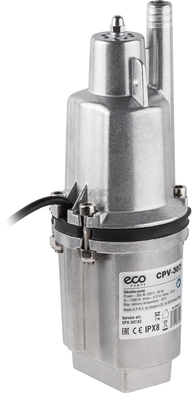 Насос вибрационный садовый ECO CPV-307 10 м верхний забор (EC4213-2) - Фото 10