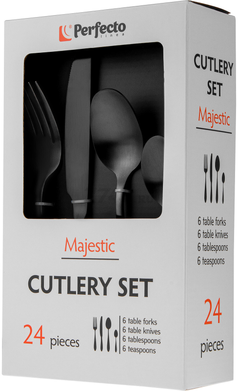 Набор столовых приборов 24 предмета PERFECTO LINEA Majestic (21-250130BLM) - Фото 6