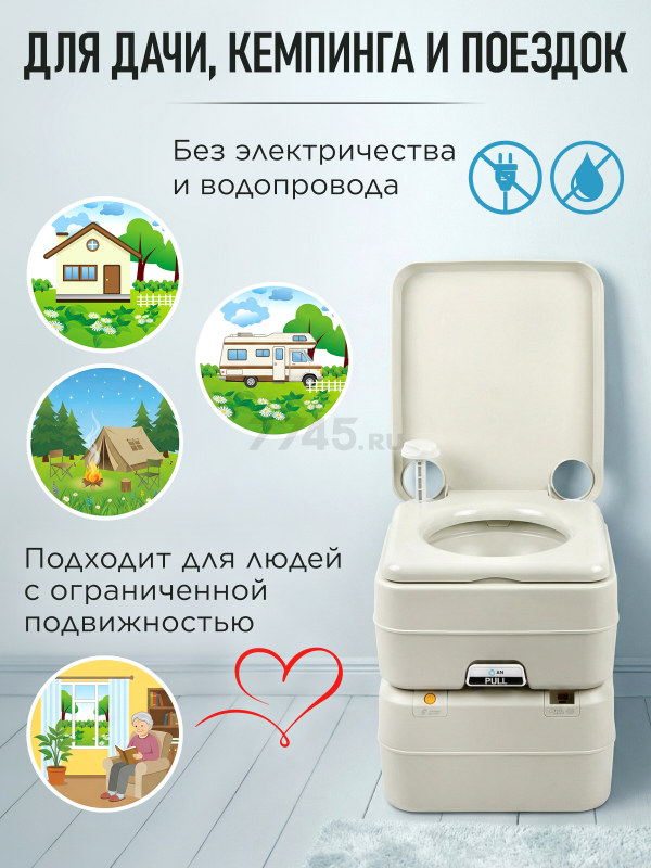 Биотуалет портативный AV ENGINEERING Aqius 20 (AVE-PT120) - Фото 3