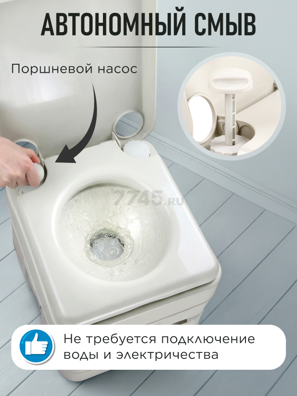 Биотуалет портативный AV ENGINEERING Aqius 20 (AVE-PT120) - Фото 5