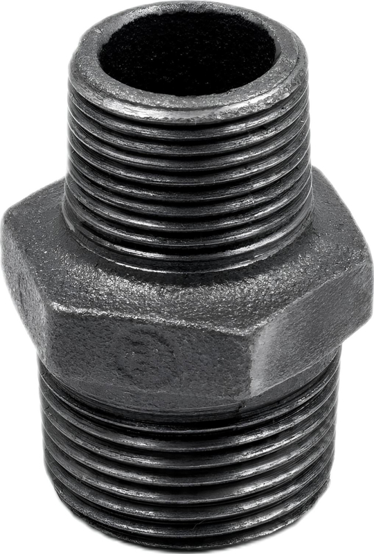 Ниппель чугунный редукционный с наружной резьбой 1"х1/2" AV ENGINEERING черный (AVEC501000112)