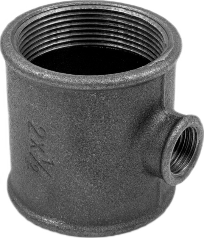 Тройник чугунный редукционный с внутренней резьбой 2"х1 1/2"х2" AV ENGINEERING черный (AVEC431002112)