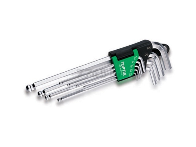 Набор ключей шестигранных 1/16"-3/8" 9 предметов длинных с шариком TOPTUL (GBAL0901)