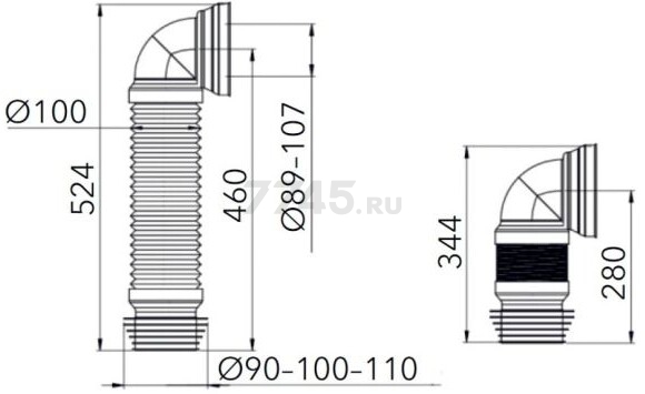 Гофра для унитаза AV ENGINEERING 524 мм (AVE129509) - Фото 9