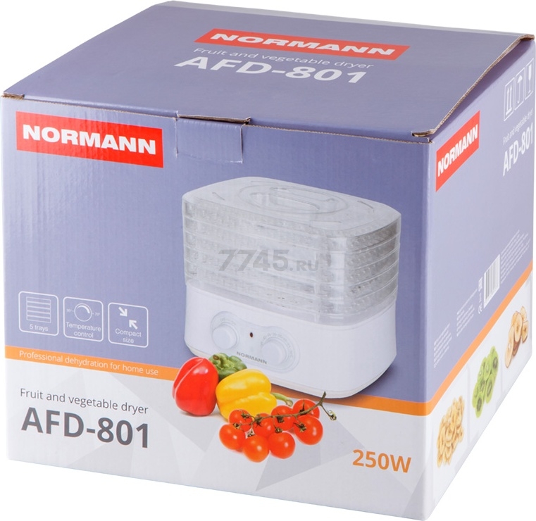 Сушилка для овощей и фруктов NORMANN AFD-801 - Фото 14