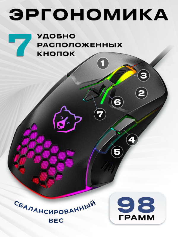 Мышь игровая URZUS Raid (UR-5495111) - Фото 3