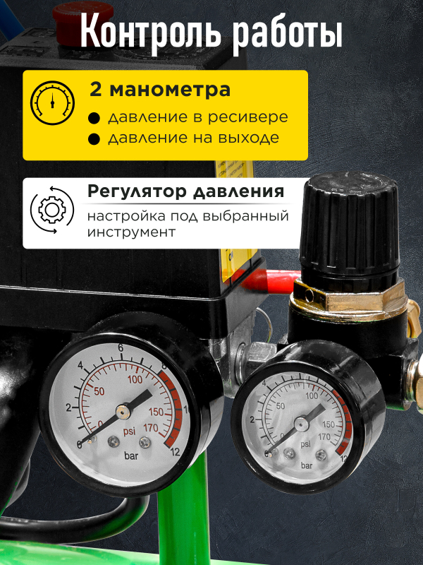 Компрессор безмасляный ECO AE-100-OF1 (EC2610-1) - Фото 5