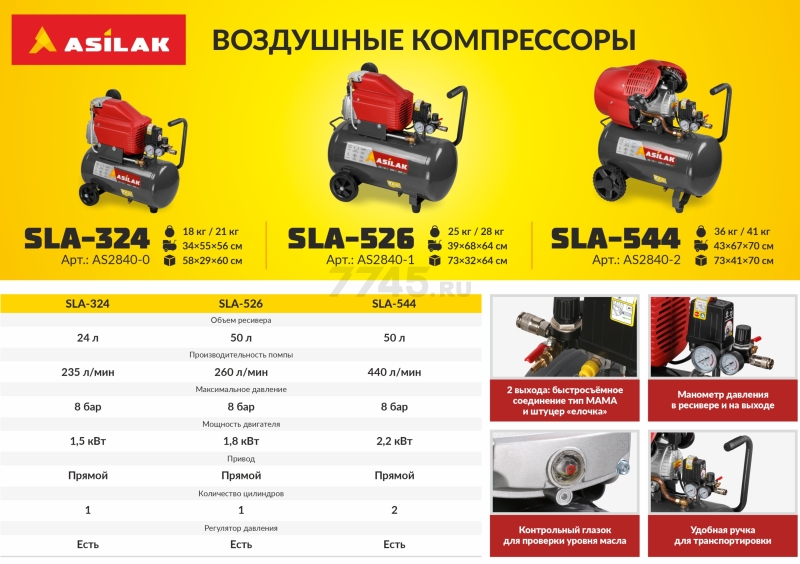 Компрессор ASILAK SLA-544 (AS2840-2) - Фото 15