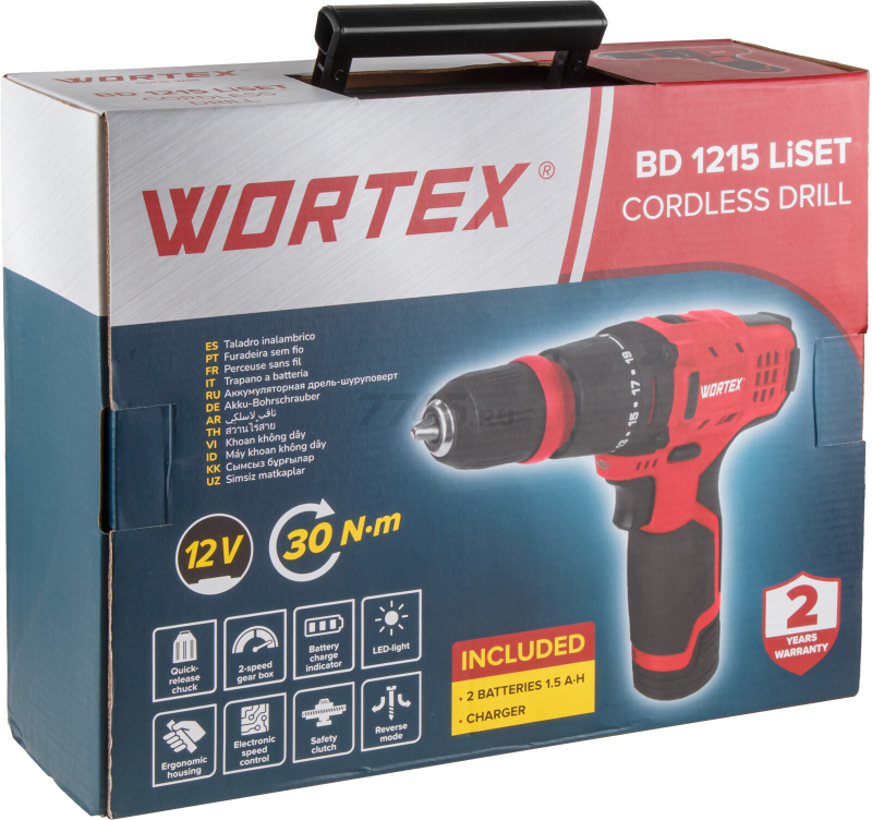 Дрель-шуруповерт аккумуляторная WORTEX BD 1215 Li SET (1326470) - Фото 22