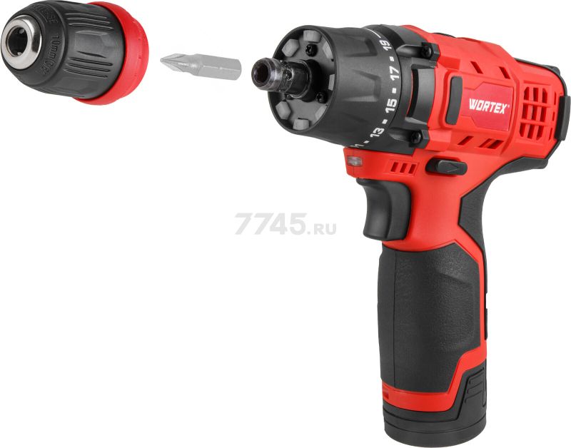 Дрель-шуруповерт аккумуляторная WORTEX BD 1215 Li SET (1326470) - Фото 15