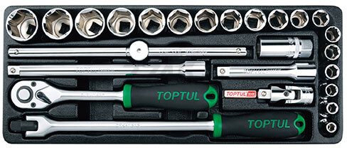 Набор инструментов 1/2" 6 граней TOPTUL 25 предметов (GCAT2509)