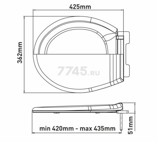 Сиденье для унитаза с микролифтом AV ENGINEERING Oskar (AVE129719) - Фото 17