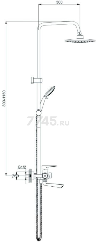 Душевая стойка ECONOCE серия 400  (EC0407) - Фото 14
