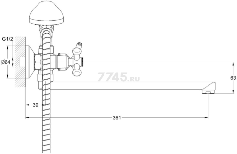 Смеситель для ванны ECONOCE серия 410 (EC0415) - Фото 13