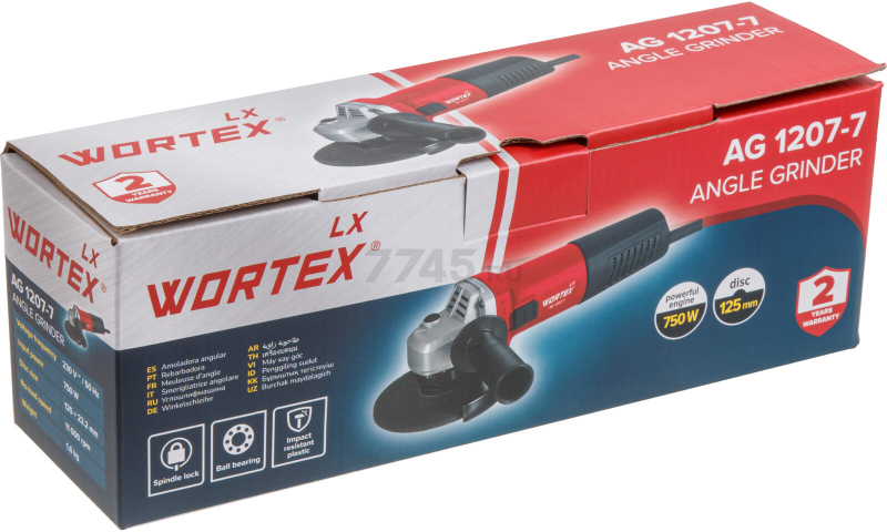 Шлифмашина угловая (болгарка) WORTEX LX AG 1207-7 (1335618) - Фото 15
