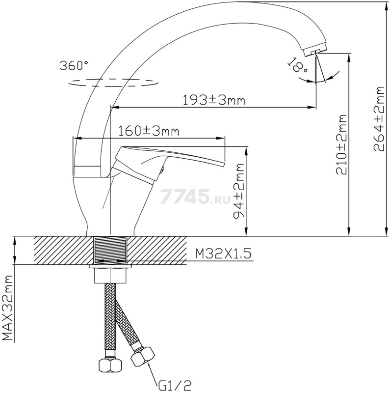 Смеситель для кухни ECONOCE серия 690 черный (EC0692BL) - Фото 13
