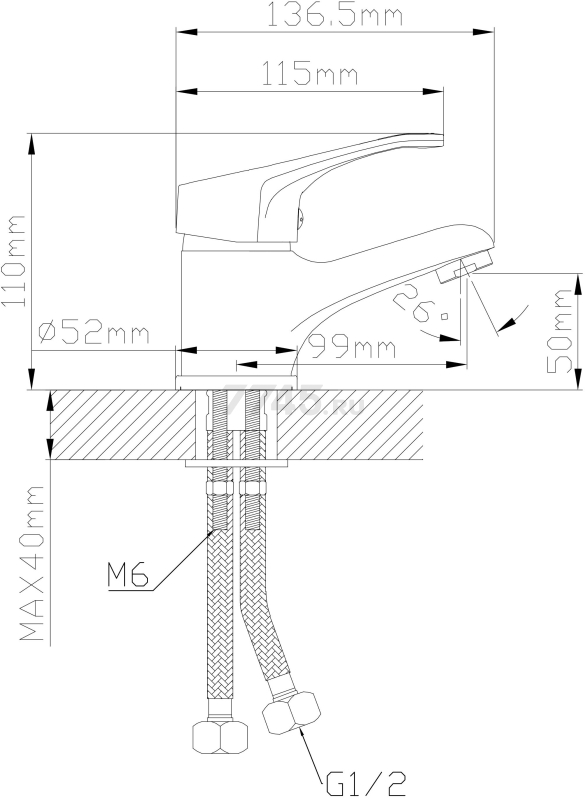 Смеситель для умывальника AV ENGINEERING Bas (AVBAS1-A294-410) - Фото 2