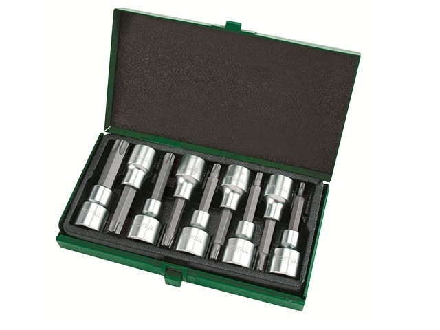 Набор бит TORX 1/2" 9 предметов T20-T60 80 мм TOPTUL (GAAD0906)