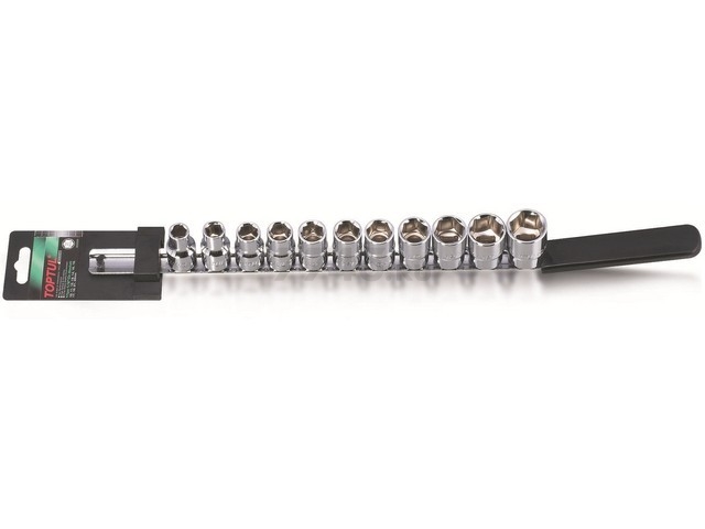 Набор головок 1/2" 10-22 мм 6 граней 11 шт. на подвесе TOPTUL (GAAQ1104)