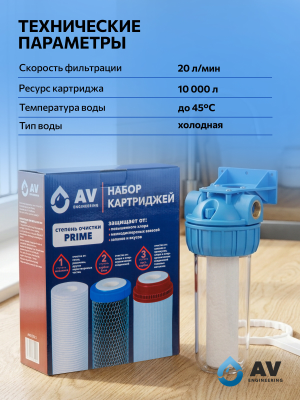 Комплект картриджей AV ENGINEERING Prime 3 штуки (AVE-FS3-3) - Фото 9