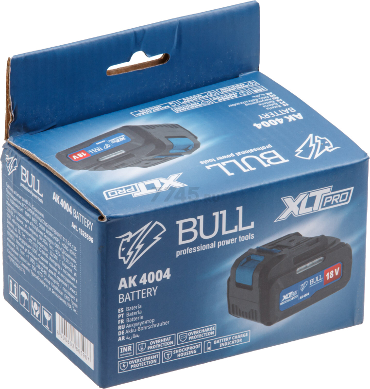 Аккумулятор 18 В 4 Ач Li-Ion BULL AK 4004 XLTpro (1329596) - Фото 5