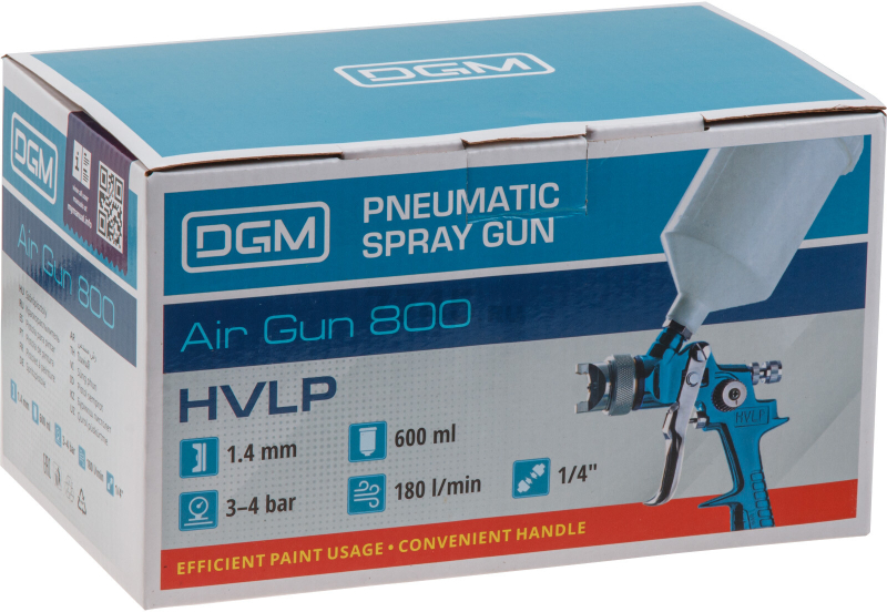Краскопульт пневматический DGM Air Gun 800 (DG4016-3) - Фото 9