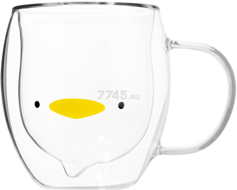 Кружка стеклянная PERFECTO LINEA Funny animals с двойными стенками 280 мл (30-130001) - Фото 2