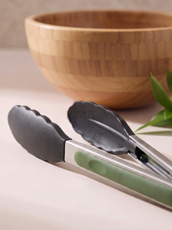 Щипцы кулинарные силиконовые PERFECTO LINEA Natural Green 23 см (21-010007) - Фото 2
