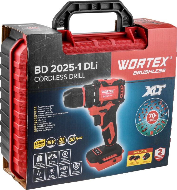 Дрель-шуруповерт аккумуляторная WORTEX BD 2025-1 Dli ALL1 XLT (1329838) - Фото 24