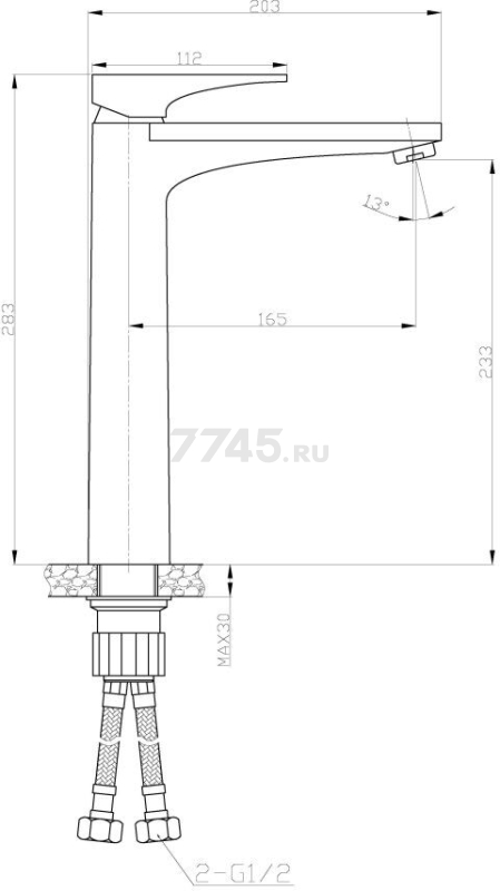 Смеситель для умывальника AV ENGINEERING Dar (AVDAR3-51015) - Фото 2