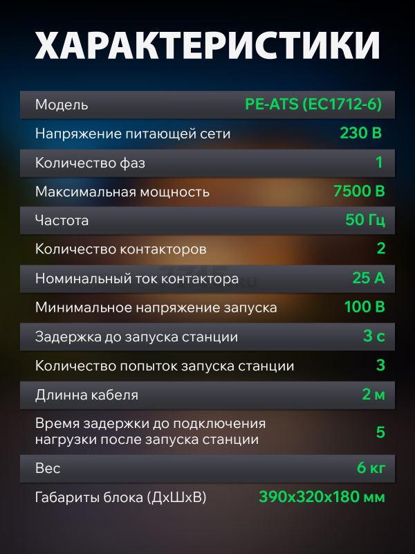 Блок автоматики для генератора ECO PE-ATS (EC1712-6) - Фото 6
