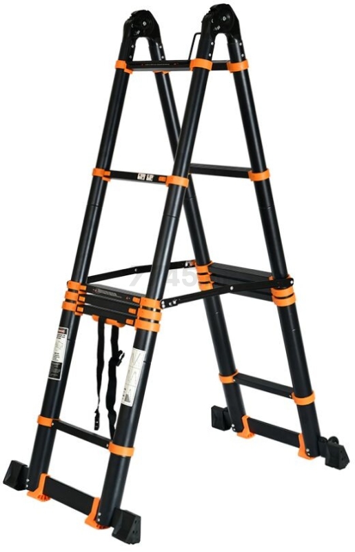 Лестница телескопическая алюминиевая двухсекционная 820 см 28,8 кг STARTUL Black Line (ST9932-082) - Фото 11