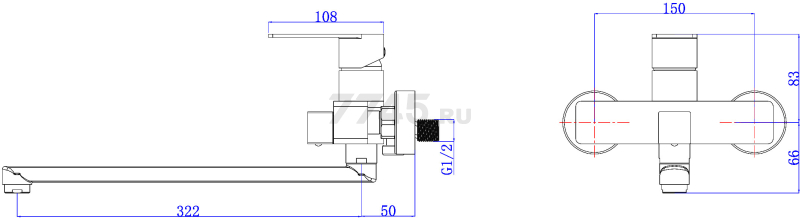Смеситель для ванны AV ENGINEERING Les (AVLES7-BW0) - Фото 8