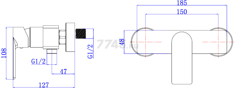 Смеситель для душа AV ENGINEERING Les (AVLES5-BW0) - Фото 2