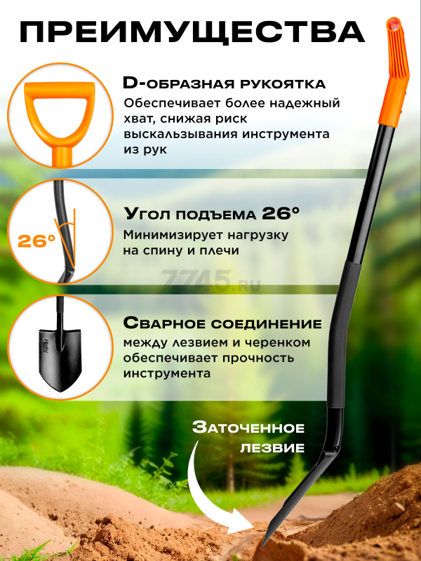 Лопата штыковая STARTUL Metsa (ST6080-08) - Фото 2