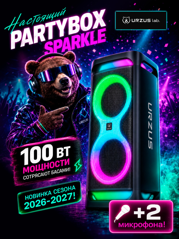 Колонка портативная беспроводная URZUS SPARKLE UR-541119
